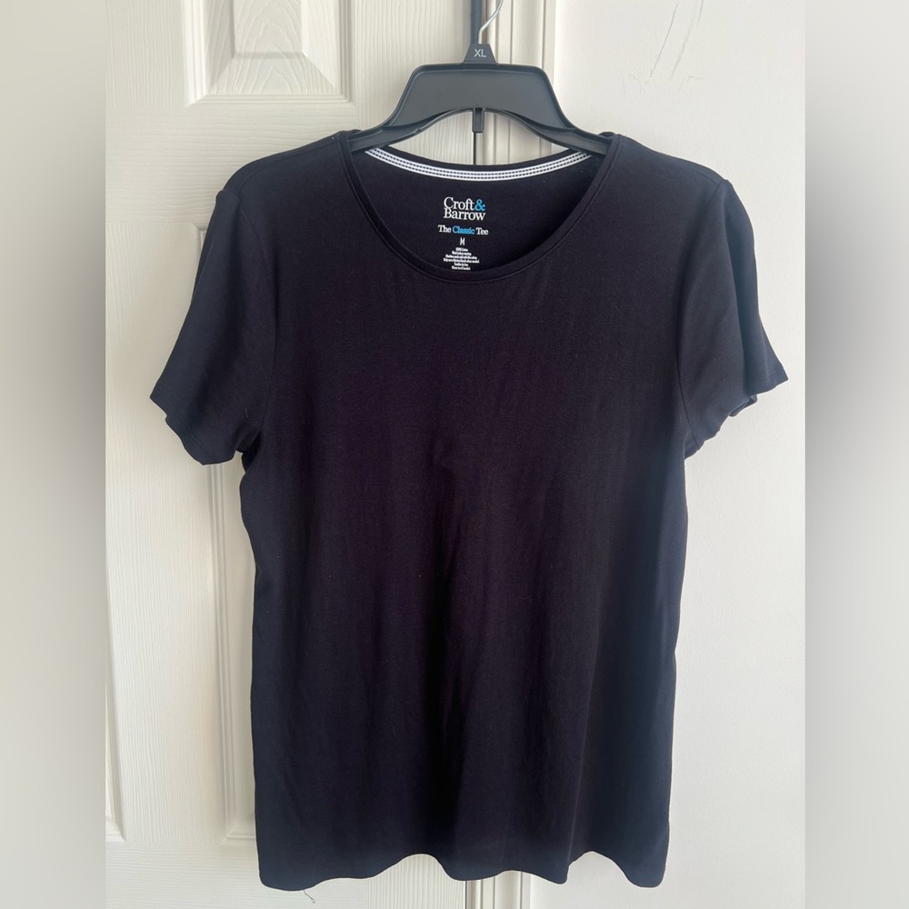 Croft & Barrow Black Classic Tee Shirt M